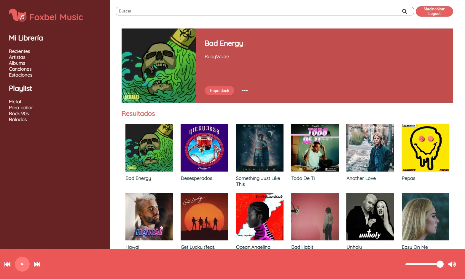 Spotify-like web application